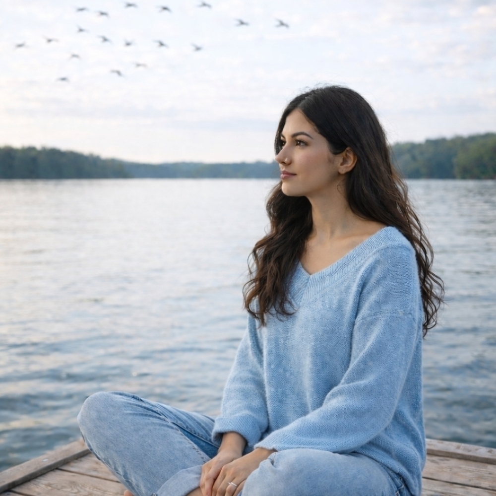 CAbi Sky Blue Knit Pullover